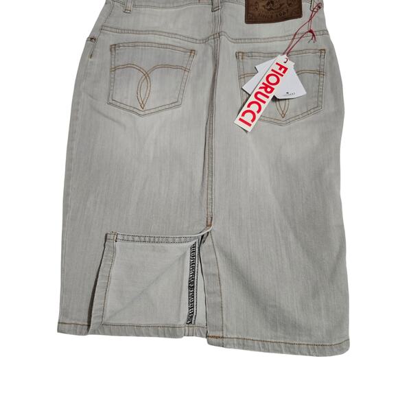 Fiorucci Denim Midi Y2K Italian Designer Back Slit Skirt 40 - Picture 3 of 7